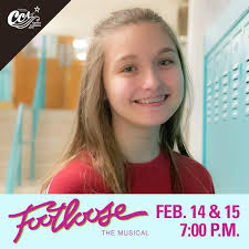 Tomorrow night and Saturday night ONLY! Cut loose with the cast of  #Footloose at #CCA! Ensemble members Anna Cate Sparkman (9th grade Musical  Theatre), Emma Houts (9th grade Musical Theatre), Fawn Stubblefield (