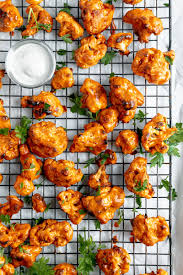 These delicious vegan wings are all made of cauliflower! Buffalo Cauliflower Wings Vegan Super Bowl Food Idea