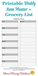 Printable Weekly Menu Planner Template Plus Grocery List Weekly Menu Planners Meal Planner Template Meal Planning Template