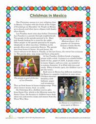 Learn a little about this american holiday with this reading comprehension. Christmas In Mexico Worksheet Education Com