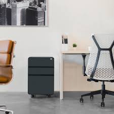 Stockpile Flat 3 Drawer File Cabinet Black Grey Filing Cabinet Office Chair Design Modern Home Office
