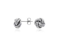 Interlaced Love Knot Earrings In Italian Sterling Silver Blue Nile Knot Earrings Knot Stud Earrings Earrings
