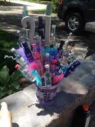 Check out our 21st birthday gift basket selection for the very best in unique or custom, handmade pieces from our spa kits & gifts shops. Booze Bouquet 21 Mini Bottles Of Alcohol And Everything Else Is From Michael S I Made Thi Birthday Alcohol Gifts Birthday Gifts For Boyfriend Boyfriend Gifts