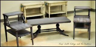 Chalk Paint Mersman Mid Century End Tables And Coffee Table Distressed Antique Vintage To See More Incredible Mak Furniture End Tables Sale Decoration
