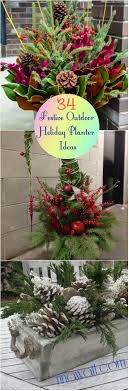 They provide wonderful texture that complements the spruce tips and can add a softer touch. 34 Festive Outdoor Holiday Planter Ideas To Decorate Your Front Porch For Christmas Rina Watt Blogger Home Decor Diy And Recipes