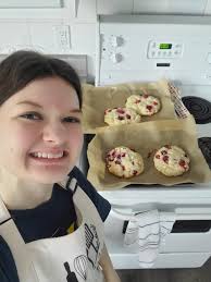 Mom bakes chocolate pecan scones and oatmeal bread