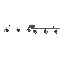 Envirolite 4 33 Ft 6 Light Black Integrated Led Track Lighting Kit With Adjustable Bar And 6 Rotating Track Heads Evt61047d3 05 The Home Depot