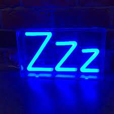 Zzz Blue Neon Light Cool Led Neon Lamps For Bedroom Decor