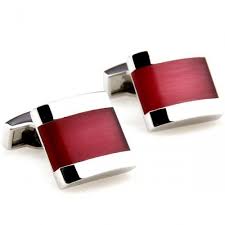Romance Red Diamond Plating Steel Camber Cufflinks Kol Dugmeleri Kol Dugmesi Hediyeler