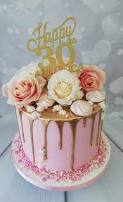 Maybe you would like to learn more about one of these? Ladies Gold Drip Cake With Silk Roses 30th Birthday Cake For Women 30 Birthday Cake 30th Birthday Cake For Her