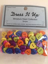 Heart Buttons, Dress It Up, Sewing Buttons, Miniature Heart Collection,  Country Buttons, Star, Folk Art Heart, Scrap Booking,two Hole Button
