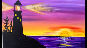 Safe, secure & free returns. Sunrise Lighthouse Step By Step Acrylic Painting On Canvas For Beginners Theartsherpa Youtube