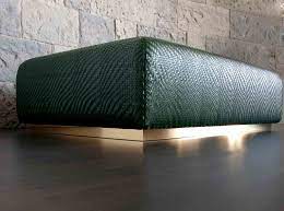 18.5'' h x 20'' w x 14'' d. Dentro Home Viarreggio Woven Leather Coffee Table Ottoman