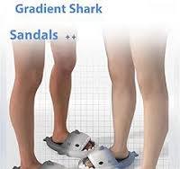 Amazon.com | Two-color Gradient Shark Slides,Thick Sole Non ...