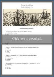 Made a huge impact on both national and international soci. Columbus Day Printable Trivia Questions Lovetoknow