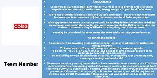 Coles Careers & Job Application Online Form Pdf 2023 | Australia