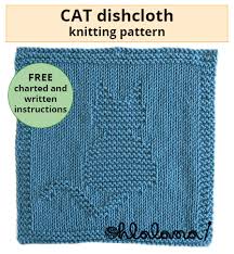 This easy beginner project is worked in garter stitch (knit every row) with the increase made using simple yarn overs. Cat Dishcloth Knitting Pattern Oh La Lana Knitting Blog
