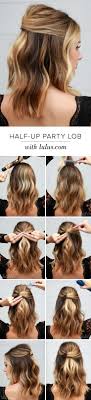 This hairstyle is the perfect party hair. Lulus How To Half Up Party Lob Lulus Com Fashion Blog Hair Styles Diy Hairstyles Easy Long Hair Styles