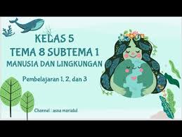 Dalam materi yang terdapat dalam buku tematik terpadu kelas 2 tema 1 hidup rukun terdapat empat subtema yang akan diajarkan kepada peserta didik. Rangkuman Materi Kelas 5 Tema 8 Subtema 1 Manusia Dan Lingkungan Pembelajaran 1 2 3 Youtube