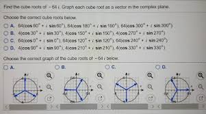 Square, cube, square root and cubic root calculator and tabulated values for numbers ranging from 1 to 100 Find The Cube Roots Of 64 I Graph Each Cube Root As Chegg Com