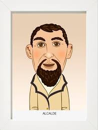 Alcalde Los Cabezudos son obra del Pamplonés Félix Flores, que los terminó  y entregó al Ayuntamiento de Pamplona en 1890. El alcalde tiene la  particularidad de que sus ojos son móviles, a