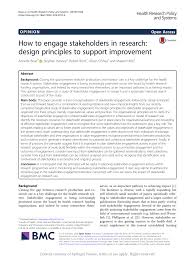 Tina bruce intuitive, city of port phillip. Pdf How To Engage Stakeholders In Research Design Principles To Support Improvement