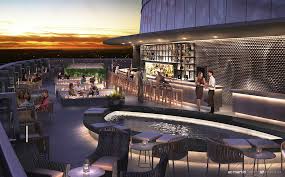 Wilshire Grand Center S Construction Continues And These Renderings Show The Epic Rooftop Bar That S To Come Los Angeles Hotels Rooftop Restaurant Philadelphia Hotels