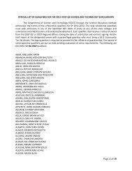 official list of qualifiers for the 2013 dost-sei science and technology ...