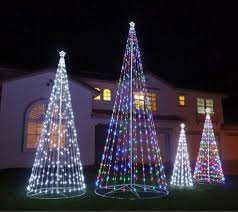 Homebrite 96 Outdoor Led Cone Tree With Collapsible Base 243 Led Outdoor Lighting Outdoor Christmas Tree Led Outdoor Christmas Tree Outdoor Christmas Lights