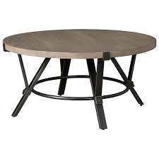 With its rich antiqued gold finish and glass top, this coffee table adds stunning and practical. Ashley Signature Design Zontini Industrial Round Cocktail Table With Steel Frame And White Oak Veneer Top Rooms And Rest Cocktail Coffee Tables