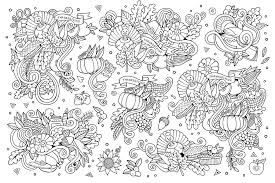 Free printable thanksgiving coloring pages for kindergarten. Sketchy Vector Hand Drawn Doodle Cartoon Set Of Thanksgiving Objects Thanksgiving Adult Coloring Pages