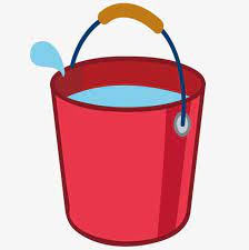 الأحمر دلو مملوء بالماء bucket filling bucket red