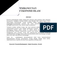 Ekonomi islam, pembangunan ekonomi nasional. Buku Pembangunan Ekonomi Dalam Islam Dr Abdulhassan Mohamad Sadeq