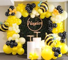 45 bee on flower tattoo. Insect Bumblebee Balloons Set Yellow Black Polka Dot Balloons Bee Themed Party Decor Baby Shower Honey Birthday Party Supplies Ballons Accessories Aliexpress