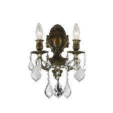 5 out of 5 stars. Versailles 2 Light Antique Bronze Finish Crystal Candle Wall Sconce Light 12 In W X 13 In H Medium W23313b12 Ultra Lighting Canada