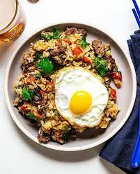 Why Is There No Fried Rice Emoji We Need To Campaign For One Stat This Is Hatch Green Chile Cheeseburger Fried Rice Topped Leftover Breakfast Recipes Food