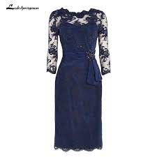 Lk bennett lace pencil dress size 6 fitted knee length silk work dress wedding. Navy Blue Mother Of The Bride Dresses Sheath Lace Knee Length Short Mother Dress For Wedding Plus Size Mother Of The Bride Dresses Aliexpress