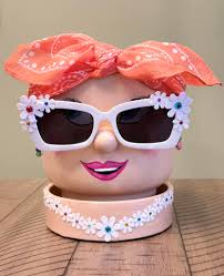 Dollar Tree DIY flower pot with sunglasses