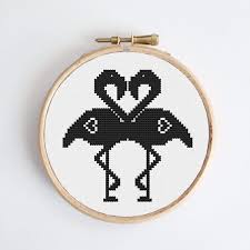 Use 2 strands of thread for cross stitch. Flamingo Hearts Naughty Counted Cross Stitch Kit Wall Decor Unique Gifts Gear Home Decor Karma Kiss