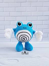 Pokemon Poliwhirl Crochet Pdf Amigurumi Patron Toy Pokemon Etsy Pokemon Crochet Pattern Pokemon Pattern Crochet