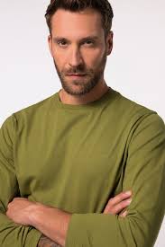 Maglia basic JP1880 a maniche lunghe, disponibile fino alla tg. 8XL, verde  cactus