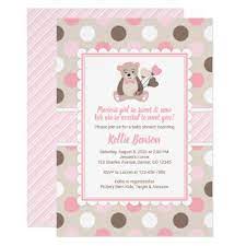 Teddy Bear Baby Shower Invitation Girl Pink Brown Zazzle Com In 2021 Pink Baby Shower Invitations Baby Girl Shower Invitations Pink Baby Shower Invites For Girl