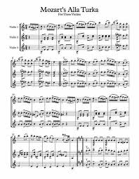 Free Violin Sheet Music Arrangement For 3 Violins Mozart S Alla Turka Or Turkish Rondo Enjoy Free Violin Sheet Music Violin Sheet Music Violin Sheet