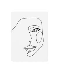 Design Fabrikken Face Line 1 Fabrikken Canvas Art 27 X 33 5 Multi Face Lines Simple Line Drawings Painted Clothes