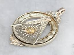 Antique masonic gold and enamel pendant $385.00. Antique Masonic Pendant
