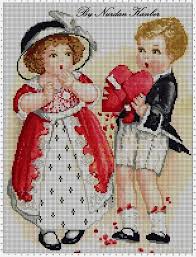 программа для перевода изображения в схему для вышивки крестом Antique Valentine Card Cross Stitch Pattern Serdce Vyshitoe Krestikom Vintazhnaya Vyshivka Krestom Vyshivka