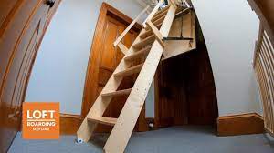10 000 Wooden Electric Loft Ladder Installed By Loft Boarding Scotland In Arbroath Youtube Loft Ladder Loft Boards Ladder
