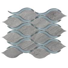 The conventionally beautiful aqua backsplash tiles come in a wide variety of colors, finishes, patterns, and materials. Mto0633 Modern Wavy Blue Glass And Wooden Blue Gray Stone Mosaic Tile