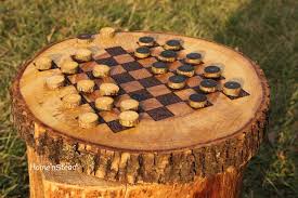 Rustic Log Checker Game Set 26 Rustic Checker Pieces Natural Waldorf Classic Family Board Game 86 00 Via Etsy Wood Crafts Wood Diy Wood Projects