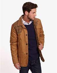 Joules Thacker Mens Wax Effect Jacket With Tweed Shoulder Detail Brown A Classic All Round Coat Made For Life And Times In Clothes Design Jackets Wax Jackets